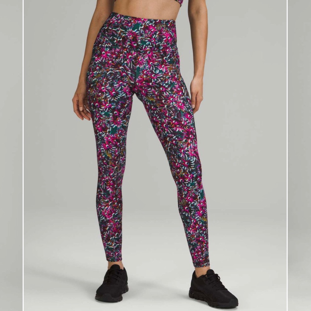 Lululemon Base Pace Fleece Lined Leggings {Floral Electric} 2!